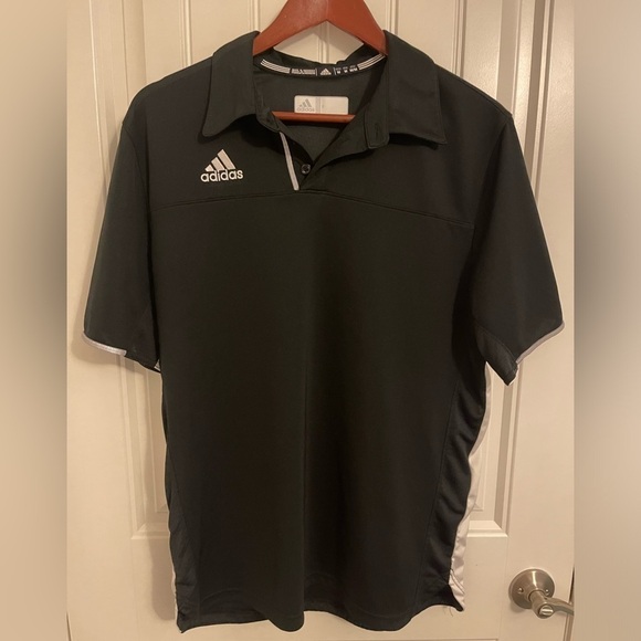 ADIDAS  CLIMACOOL POLO black with white sides,‎ embroidered Adidas right chest - Picture 2 of 8